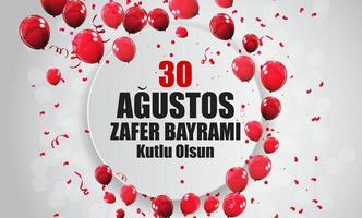 30 août, jour de la victoire turc parle agustos, zafer bayrami kutlu olsun. illustration vectorielle vecteur