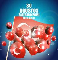 30 août, jour de la victoire turc parle agustos, zafer bayrami kutlu olsun. illustration vectorielle vecteur