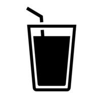 boisson silhouette icône avec paille. vecteur. vecteur