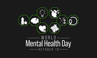 mental santé journée est observé chaque année sur octobre dix, une mental maladies est une santé problème cette significativement affecte Comment une la personne se sent, pense, se comporte, et interagit avec autre personnes. vecteur