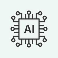 artificiel intelligence icône vecteur. linéaire style signe pour mobile concept et la toile conception vecteur