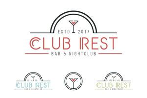 club bar logo conception vecteur