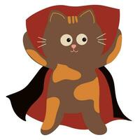 mignonne chat portant vampire costume joindre Halloween fête vecteur illustration
