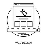 une graphiquement conçu page sur ordinateur écran avec jouer symbole sur Haut représentant la toile conception processus vecteur