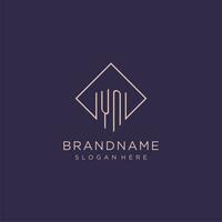 initiales oui logo monogramme avec rectangle style conception vecteur