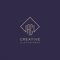 initiales ac logo monogramme avec rectangle style conception vecteur