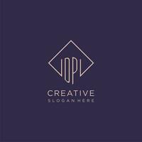 initiales dp logo monogramme avec rectangle style conception vecteur