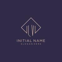 initiales lv logo monogramme avec rectangle style conception vecteur