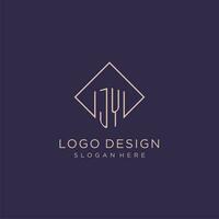 initiales jy logo monogramme avec rectangle style conception vecteur