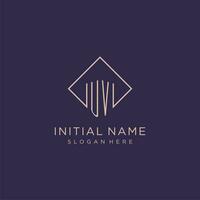 initiales uv logo monogramme avec rectangle style conception vecteur