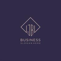 initiales jb logo monogramme avec rectangle style conception vecteur