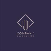 initiales jd logo monogramme avec rectangle style conception vecteur