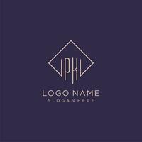 initiales paquet logo monogramme avec rectangle style conception vecteur