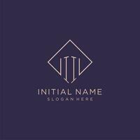 initiales ii logo monogramme avec rectangle style conception vecteur