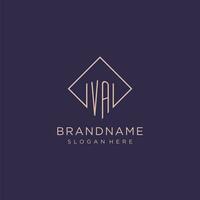 initiales Virginie logo monogramme avec rectangle style conception vecteur