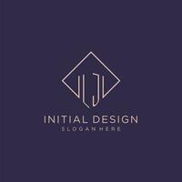 initiales lj logo monogramme avec rectangle style conception vecteur