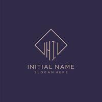 initiales salut logo monogramme avec rectangle style conception vecteur