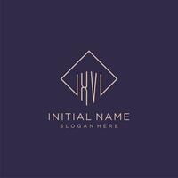 initiales xv logo monogramme avec rectangle style conception vecteur