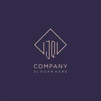 initiales jq logo monogramme avec rectangle style conception vecteur