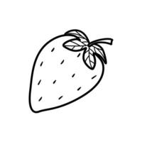 été sucré baie fraise griffonnage icône. vecteur illustration Célibataire esquisser isoler sur blanche.