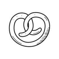 blé bretzel, dessin animé griffonnage cuisson icône. vecteur illustration de casse-croûte logo isolé sur blanche.