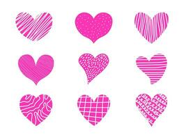 rose cœurs. ensemble de l'amour symbole pour la toile site logo, mobile app ui conception. conception éléments pour la Saint-Valentin journée et les mères journée décoration vecteur