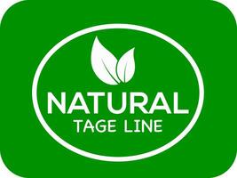 Naturel tage ligne vecteur logo ou icône, Naturel tage ligne logo