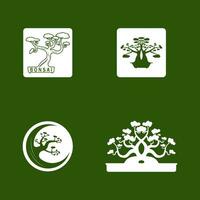 bonsaï logo conception. Japonais mini petit plante arbre silhouette logo conception vecteur