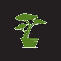 bonsaï logo conception. Japonais mini petit plante arbre silhouette logo conception vecteur