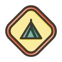 camping vecteur épais ligne rempli couleurs icône pour personnel et commercial utiliser.