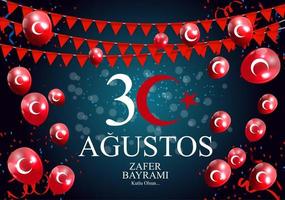 30 août, jour de la victoire turc parle 30 août, zafer bayrami kutlu olsun. illustration vectorielle vecteur