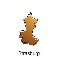 carte ville de Strasbourg. vecteur carte de allemand pays conception modèle avec contour graphique esquisser style isolé sur blanc Contexte