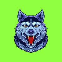 meilleur illustration de sauvage Loup pour mascotte, logo ou autocollant vecteur