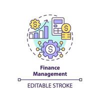 modifiable la finance la gestion icône concept, isolé vecteur, entreprise Ressource Planification mince ligne illustration. vecteur
