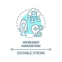 modifiable augmenté innovation concept bleu mince ligne icône, isolé vecteur représentant Les données démocratisation.