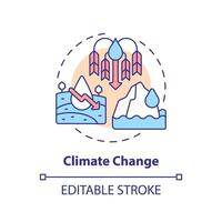 climat changements concept icône. écologique catastrophes. l'eau la source menace abstrait idée mince ligne illustration. isolé contour dessin. modifiable accident vasculaire cérébral vecteur