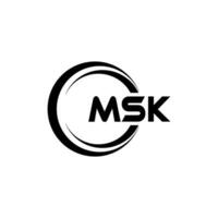 msk logo conception, inspiration pour une unique identité. moderne élégance et Créatif conception. filigrane votre Succès avec le frappant cette logo. vecteur