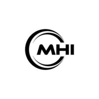 mhi logo conception, inspiration pour une unique identité. moderne élégance et Créatif conception. filigrane votre Succès avec le frappant cette logo. vecteur