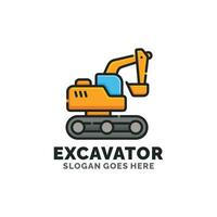 excavatrice logo conception vecteur illustration