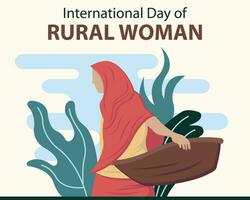 illustration vecteur graphique de une voilé femme est porter une panier, parfait pour international jour, international journée de rural femme, célébrer, salutation carte, etc.