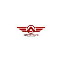 lettre une rouge ailes logo conception vecteur