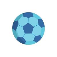 ballon de football bleu avec vecteur de conception plate. . plat simple pictogramme bleu sur fond blanc. symbole d'illustration avec une ombre
