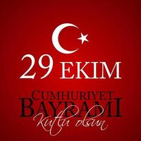 29 ekim cumhuriyet bayrami kutlu olsun. traduction 29 octobre jour de la république turquie et fête nationale en turquie, joyeuses fêtes vecteur