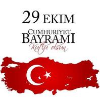 29 ekim cumhuriyet bayrami kutlu olsun. traduction 29 octobre jour de la république turquie et fête nationale en turquie, joyeuses fêtes vecteur