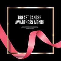mois de sensibilisation au cancer du sein ruban rose fond illustration vectorielle vecteur