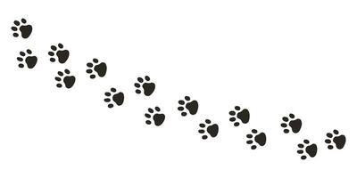 chat pattes. animal patte impressions, vecteur différent animaux empreintes noir sur blanc Contexte illustration