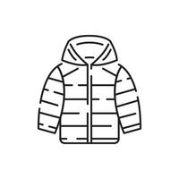 chaud hiver ou l'automne vêtements ligne icône. différent les types de hiver vêtements comprenant veste, Mitaines, haleter, manteau, chandail, cache-oreilles, bonnet. vecteur