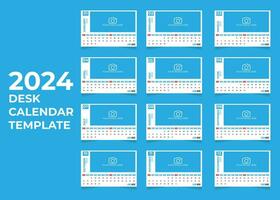 bureau calendrier conception vecteur modèle 2024