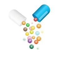 complexe de vitamines et d'antioxydants. illustration vectorielle vecteur