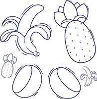 noir et blanc des fruits vecteur des illustrations